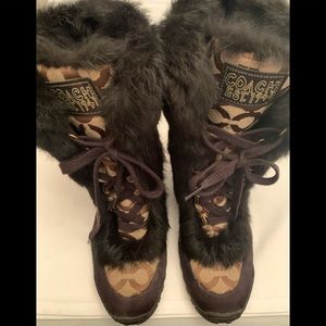 Coach Brown and Black Winter Boots
